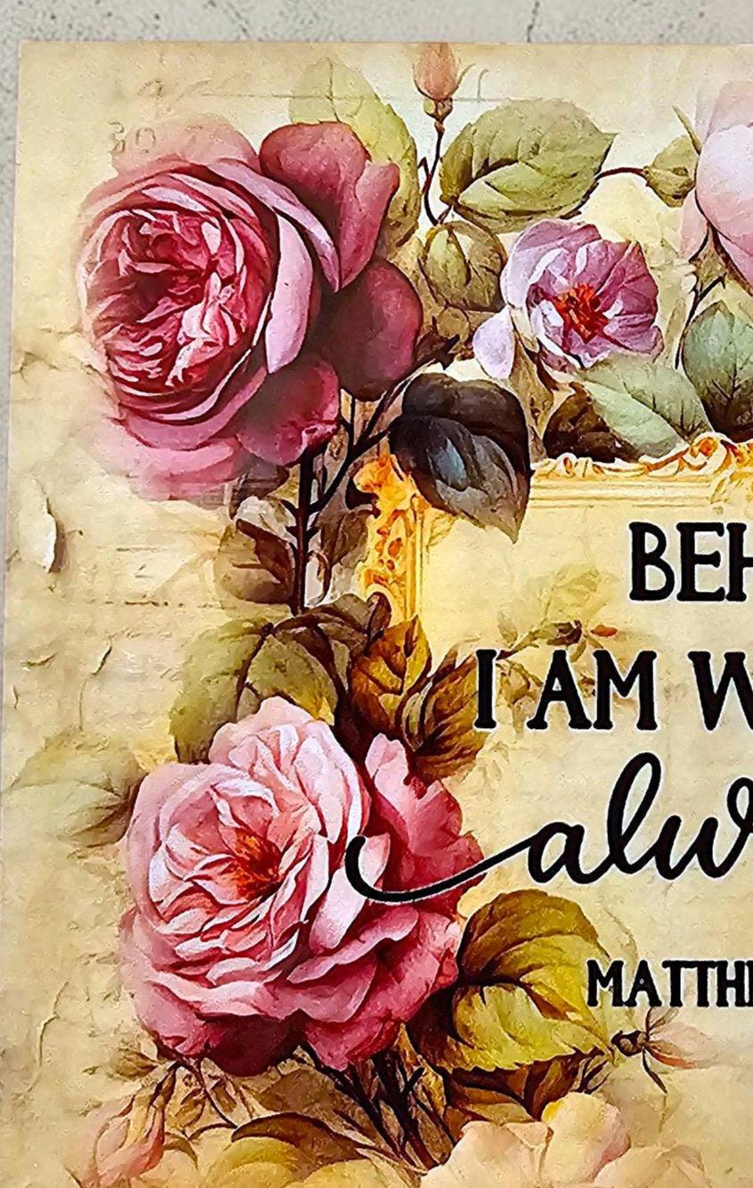 Behold I Am Always With You Wreath Sign, Floral Christian Home Decor - Etsy
