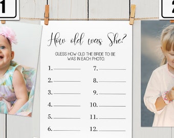How Old Was She Bridal Game - Etsy