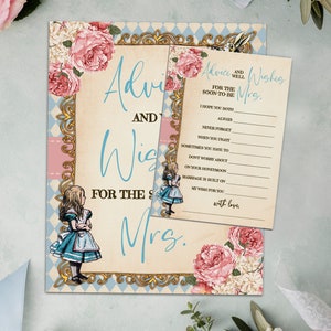 Alice in Wonderland Bridal Shower Game: Advice & Well Wishes (Printable Digital Download) 37WG-500