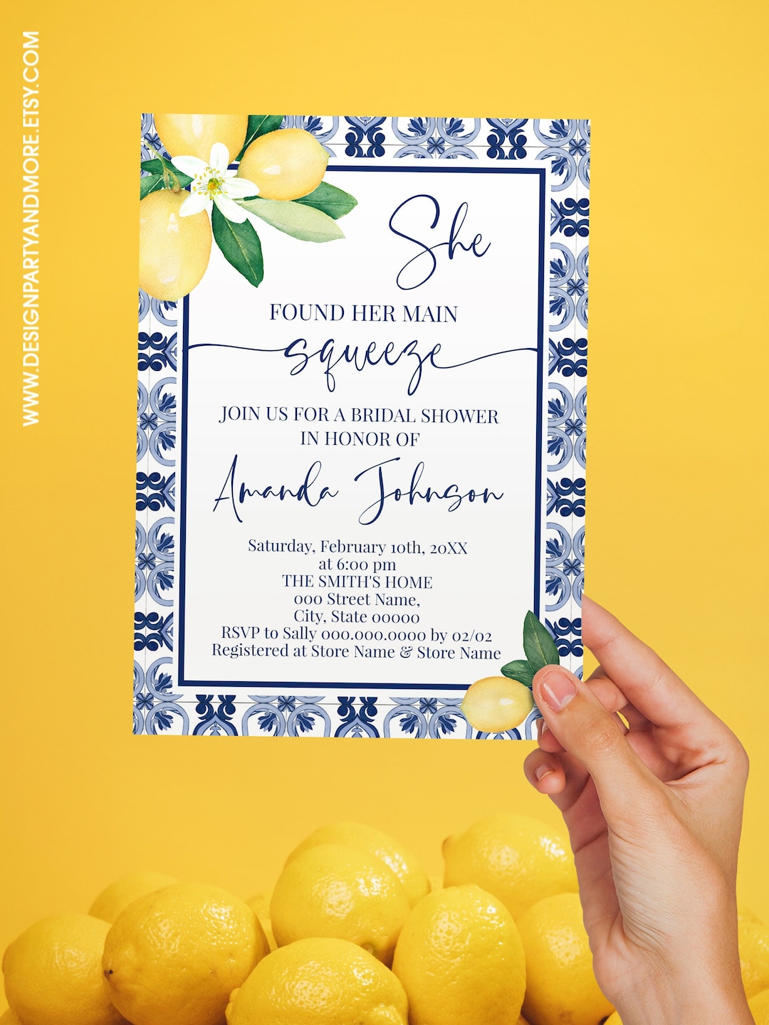 JOYMEMO 200 Pieces She Found Her Main Squeeze Confetti - Blue Tile