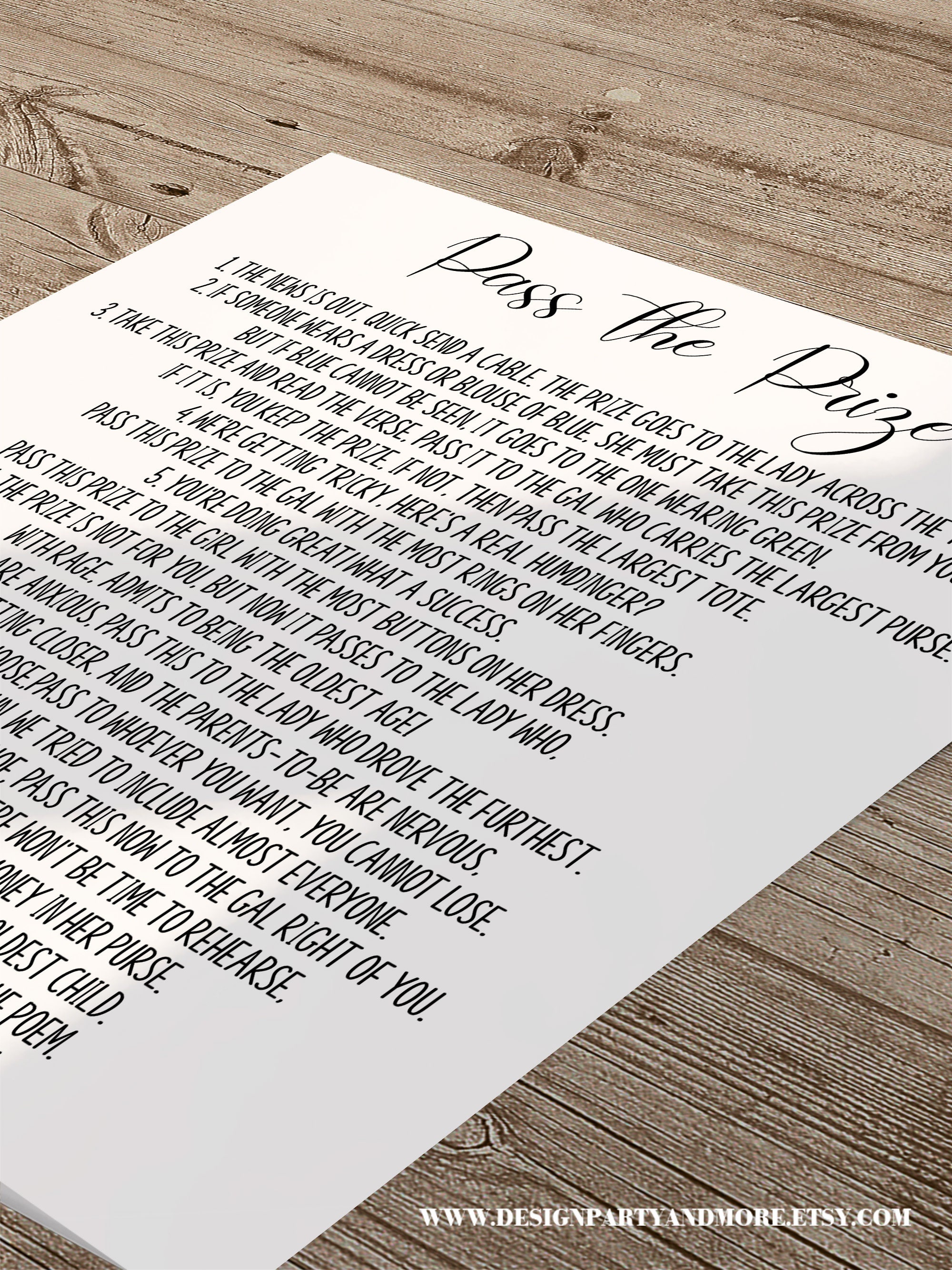 Pass the Prize Game Minimalist Baby Shower Game, Pass the Gift Baby ...