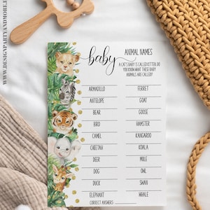 Safari Baby Animals Name Game, Guess Baby Animal Names Game, Wild One ...