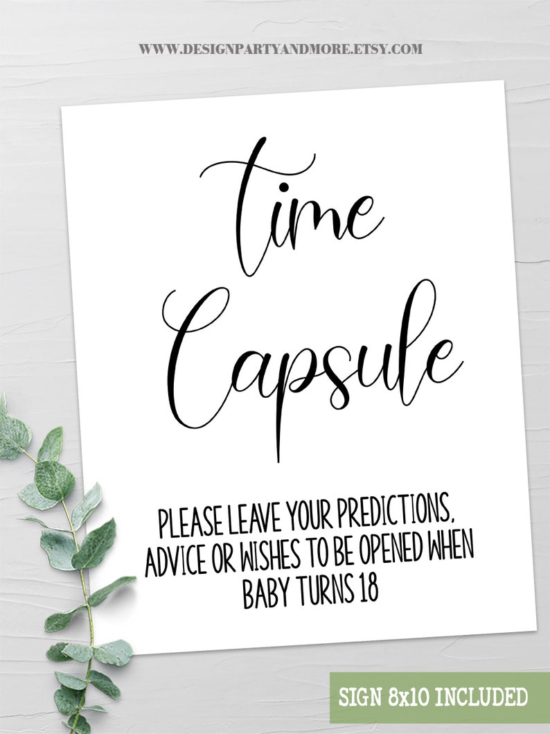 Minimalist Time Capsule for the Baby, Leave Advice for Baby Shower Game ...