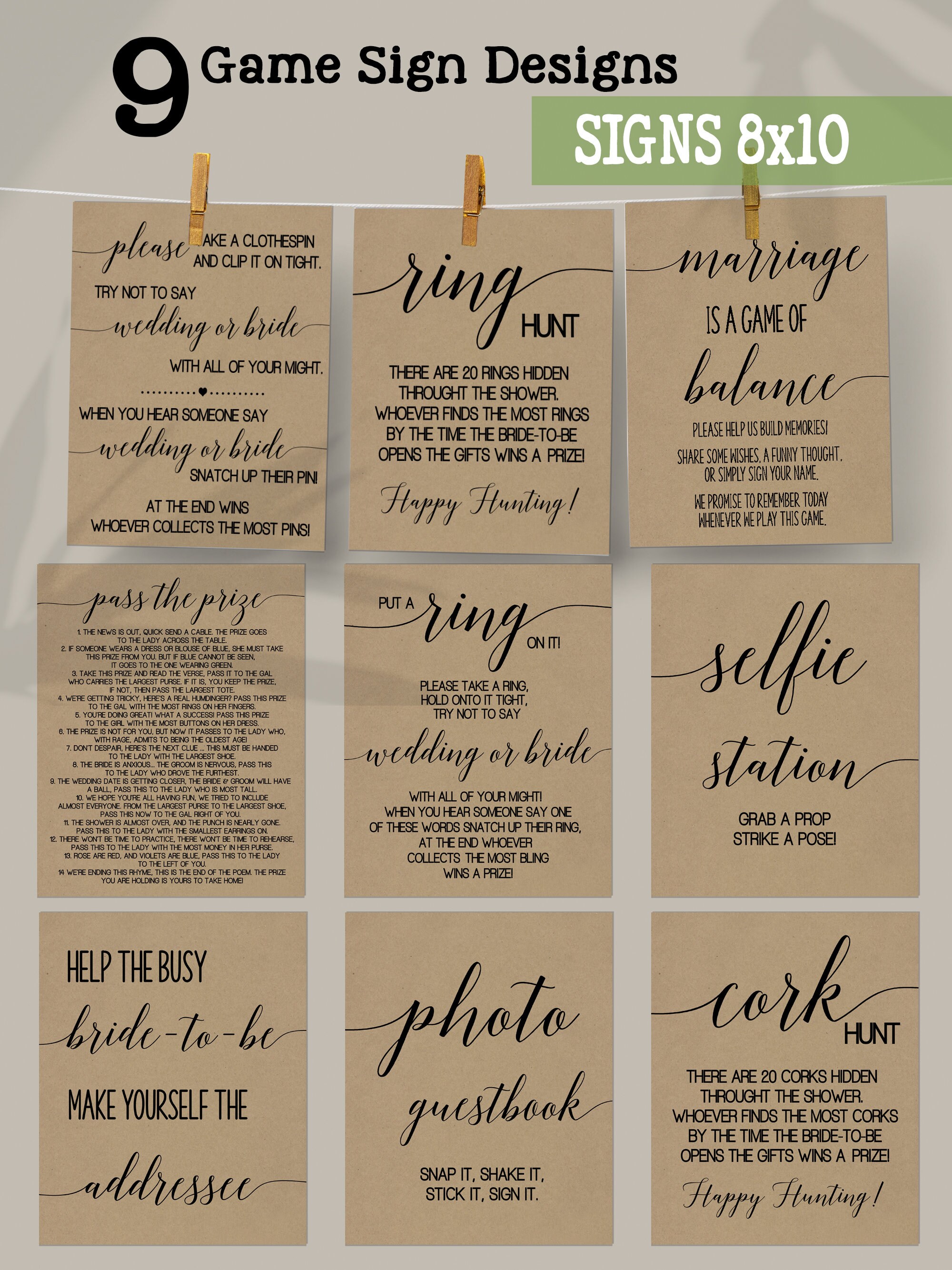 Printable Rustic Game Rules Rustic Bridal Shower Games Bundle: 65 Editable Western Theme Printables ...