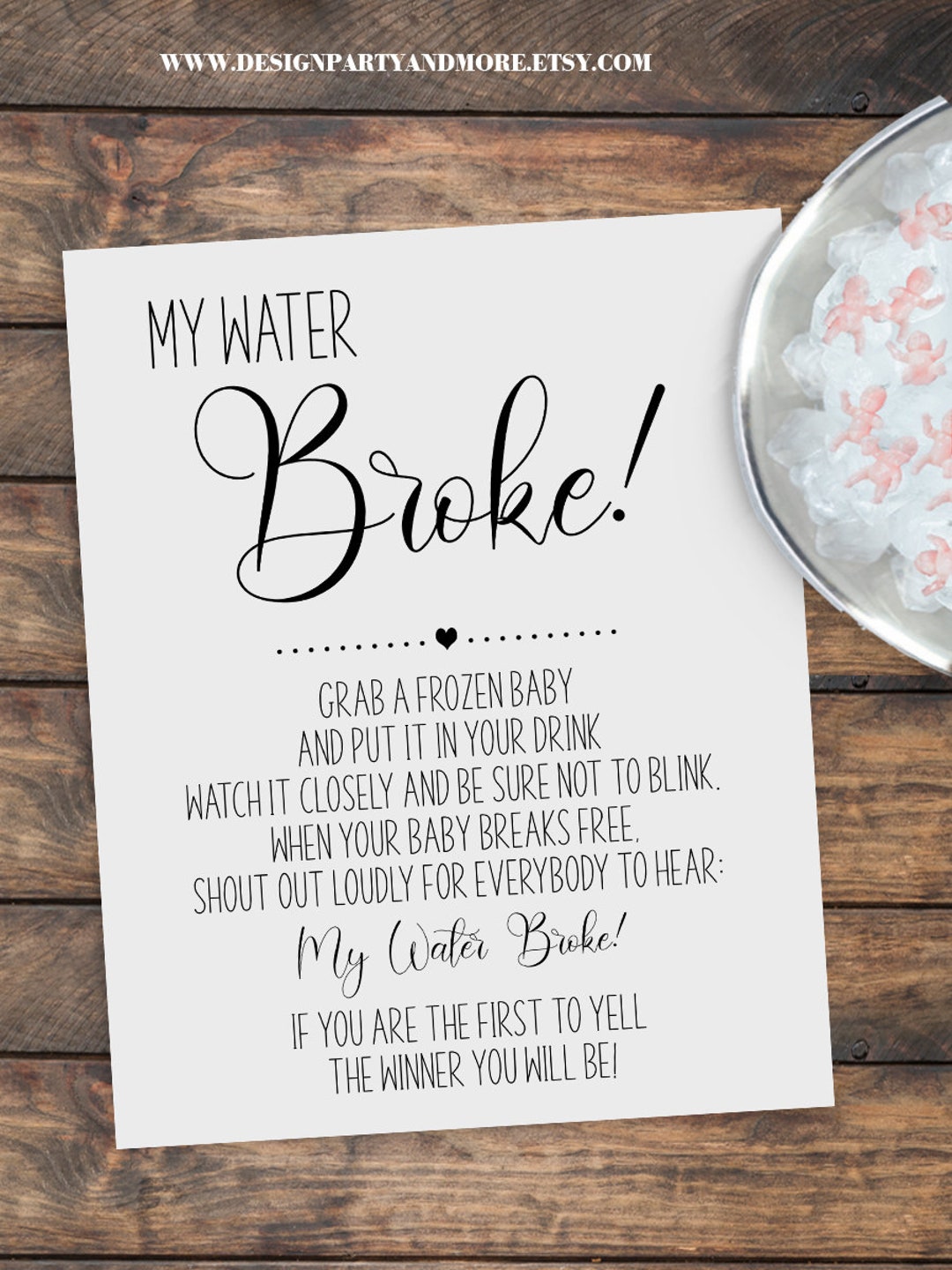 My Water Broke Game. Minimalist Baby Shower Game Editable - Etsy