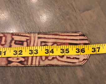 Vintage Wide Egyptian Hieroglyphic Brass and Leather “billy  display picture 1