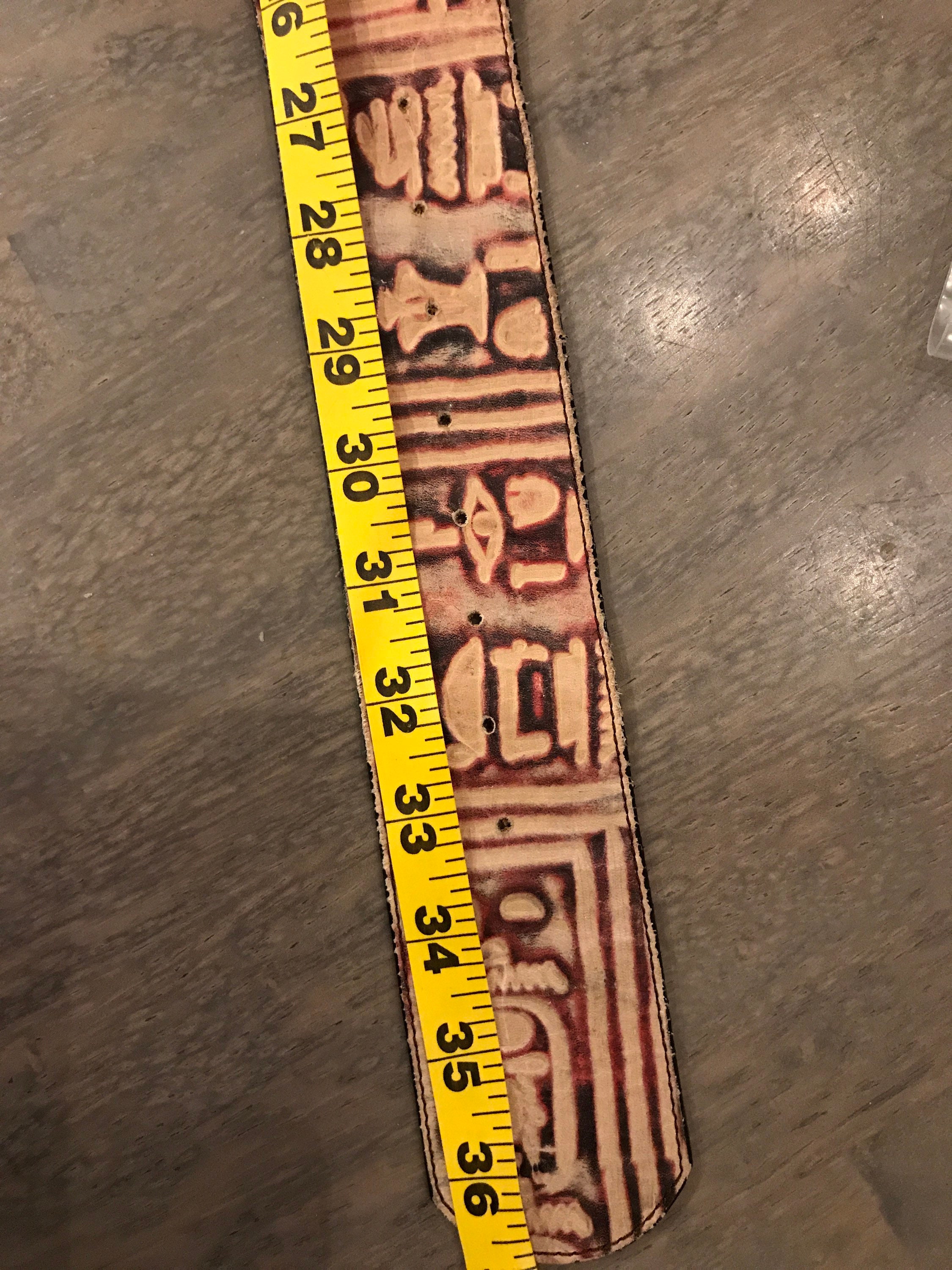 Vintage Billy Belts California Egyptian Hieroglyphics Wide Leather Belt … Leather Belt, Hieroglyphs colors main image 2