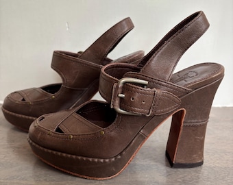 Vintage Frye Platform Heels-6.5 M