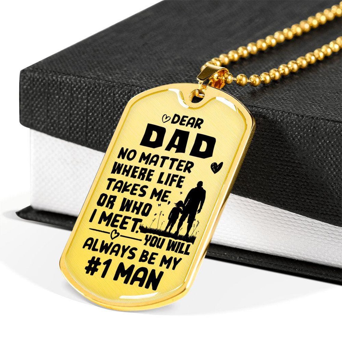 Personalized Dog Tag Necklace for Best Dad Engraved Gift for Etsy