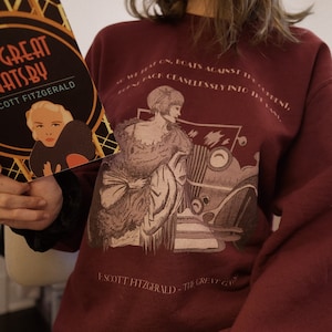 The Great Gatsby - F. Scott Fitzgerald Crewneck Sweatshirt with Literature Quote
