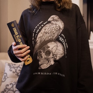 The Raven- Edgar Allan Poe Crewneck Sweatshirt with Literature Quote