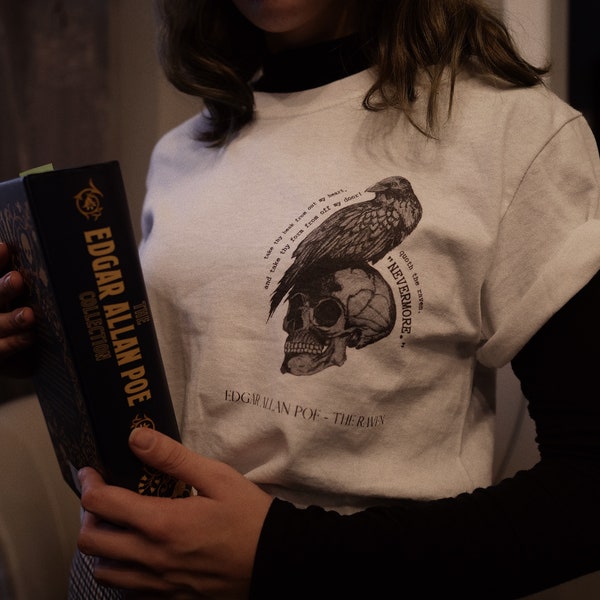 The Raven- Edgar Allan Poe T-shirt with Literature Quote