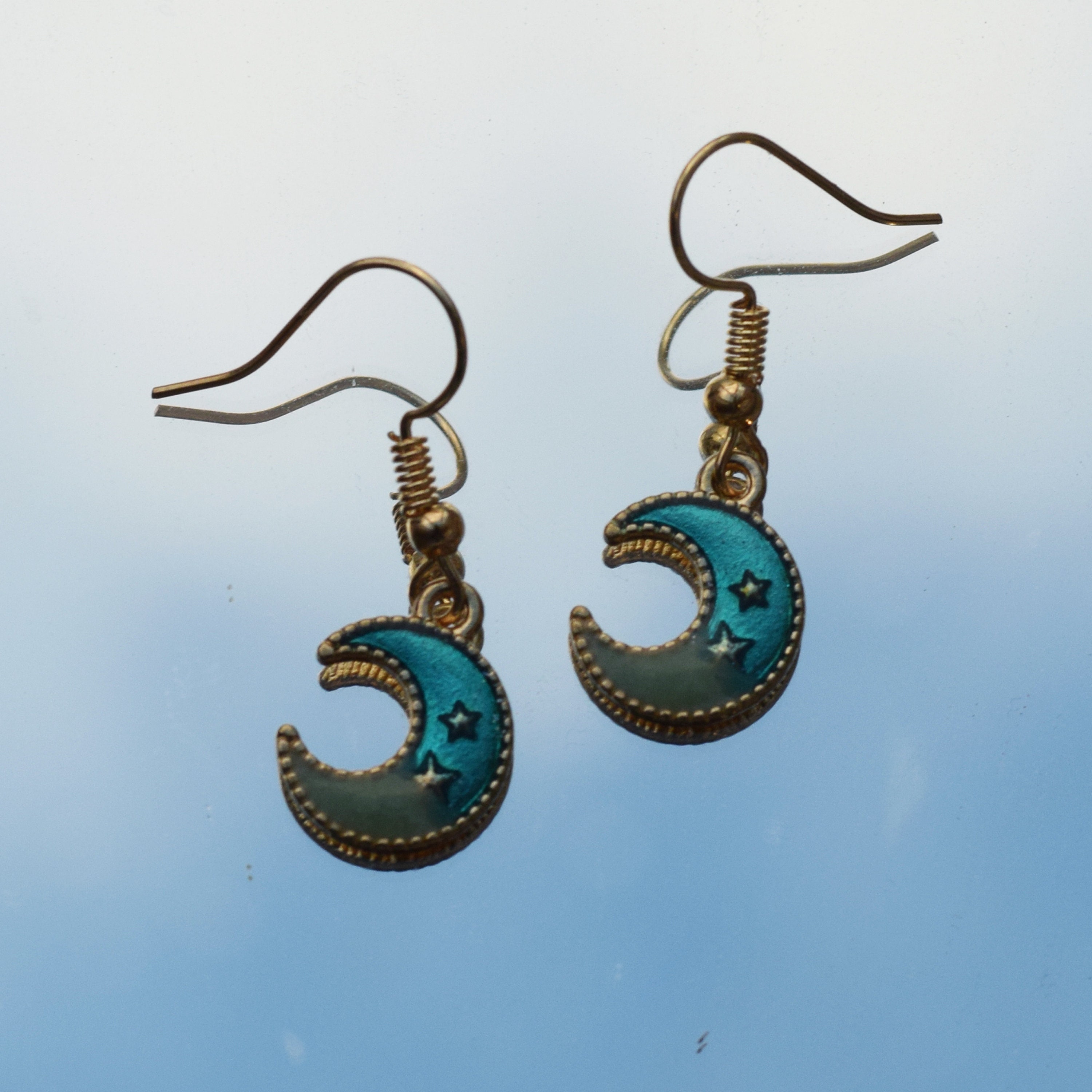 Small alloy moon earrings Etsy