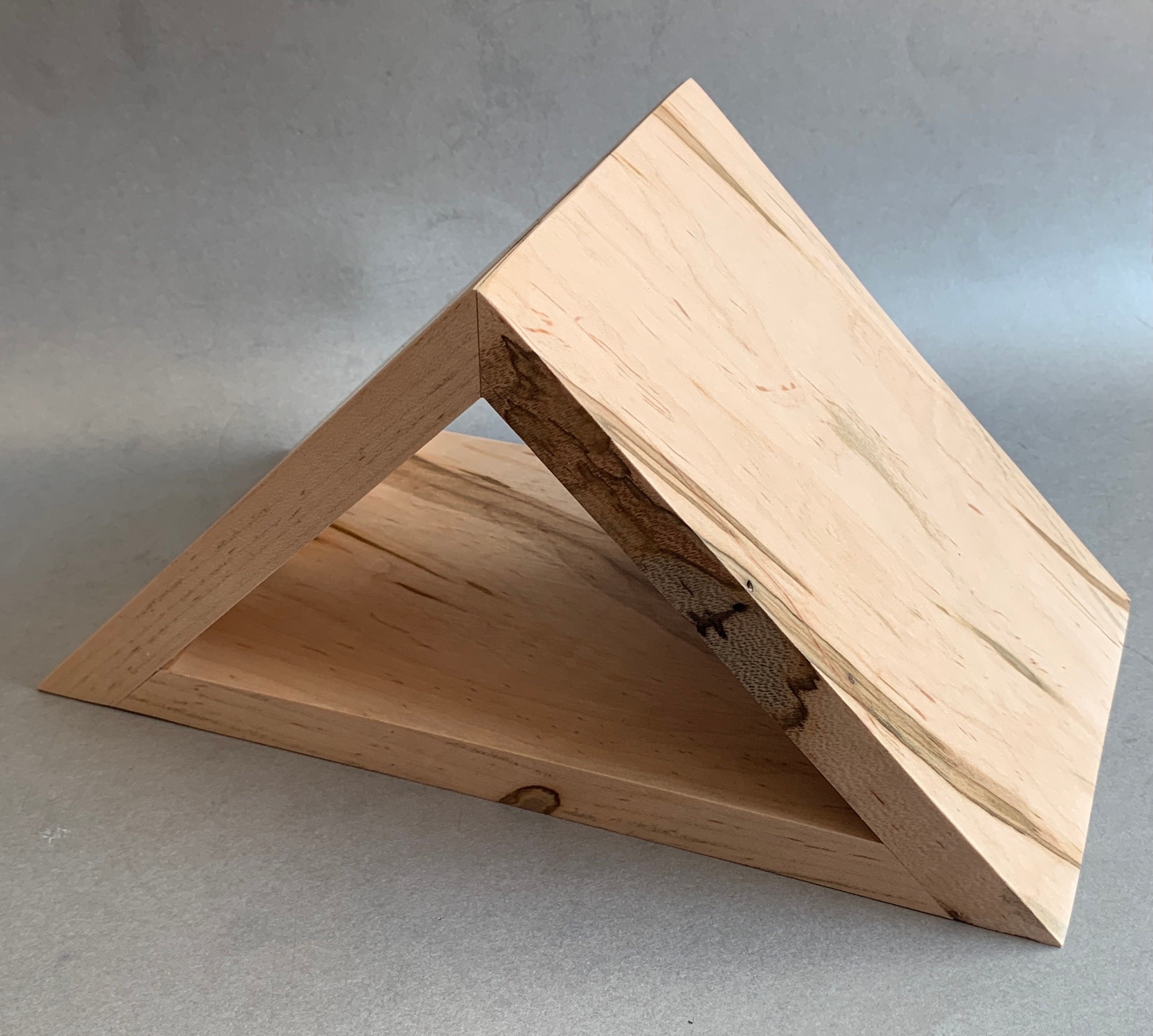 Wooden Triangle Book Stand Red Oak Wooden Book Holder Book Etsy