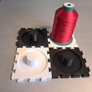 Isacord Ebroidery Spool Holder  (Interlocking or Gridfinity bases)