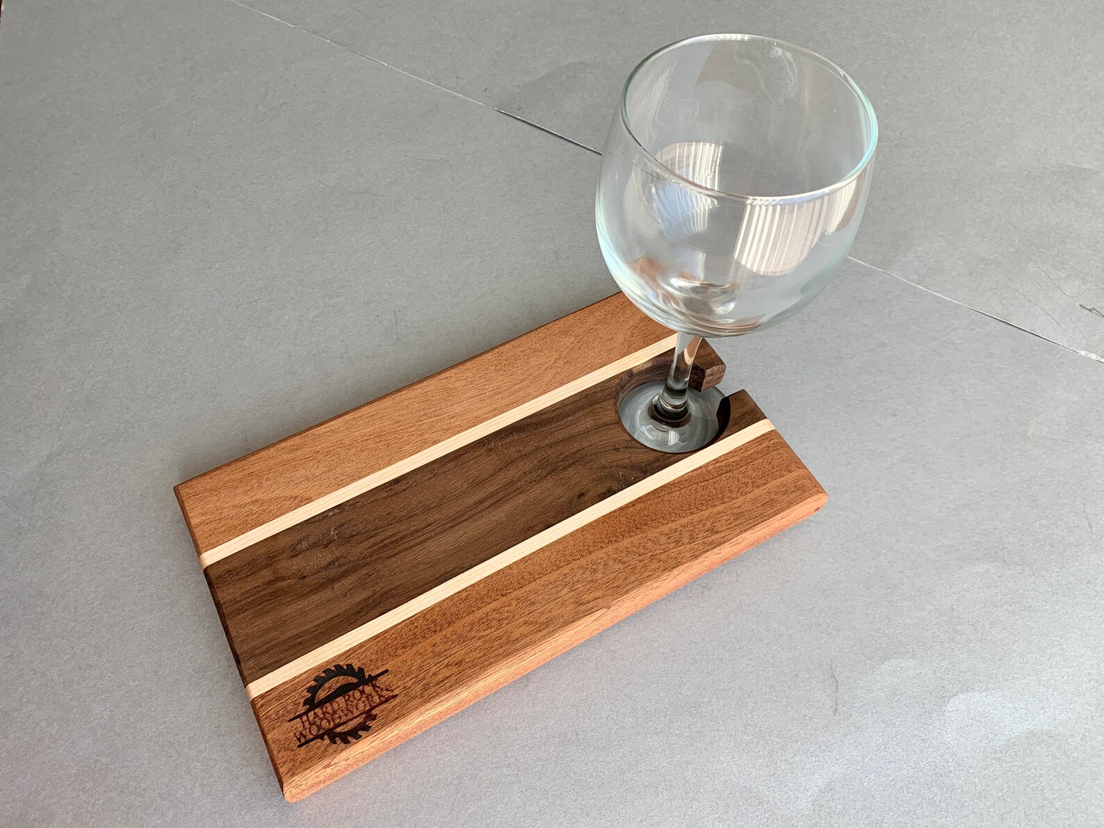 Wine Glass Holder Charcuterie Board Personal Cutting Board Etsy