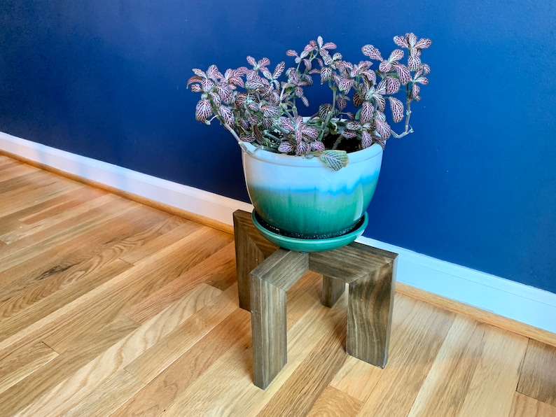 Medium Wooden Plant Stand Collapsible Plant Holder Indoor Etsy