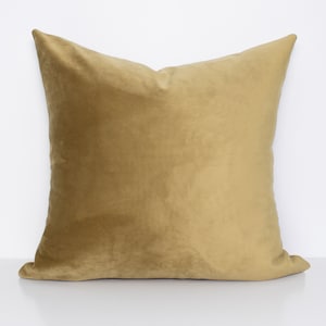 Gold Velvet Pillow Cover, Solid Pillow Cover, Designer Pillow Cover, Throw Pillows 20x20, VELVET BRASS (40% off)