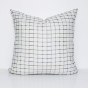 Neutral Plaid Pillow Cover, Soft Gray Windowpane Cushion, Double Sided Charcoal and White Grid Sham, Modern Farmhouse Decor, TRELLIS HAZE