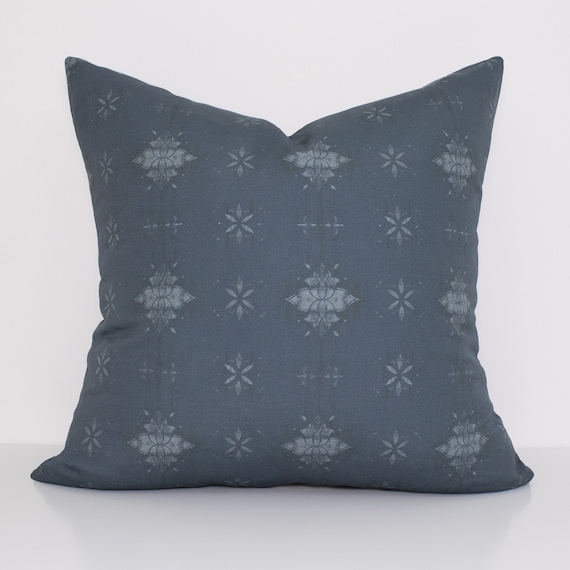 Lotus Pillow Cover in Indigo