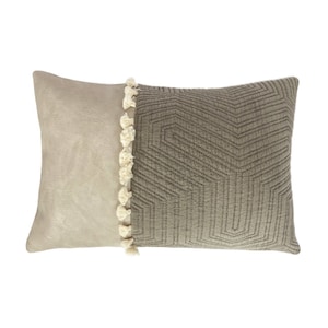 Neutrale lendekussensloop, kwastshampoo, monochromatische kussensloop, designerkussensloop, kussens 14 x 20, LOGAN LUMBAR