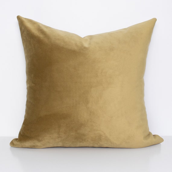 Velvet Pillow Cover in Brass