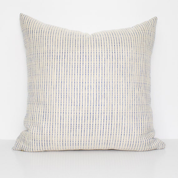Nautical Strip Pillow Cover in Cobalt