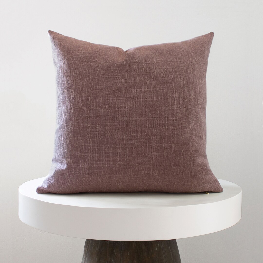 Mauve Purple Linen Pillow Cover Solid Pillow Cover Designer Etsy