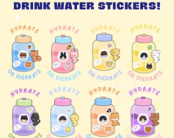 Hydrateren of diëten (doorzichtige stickers)