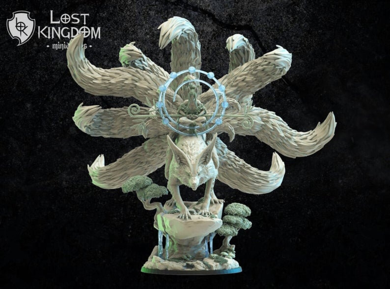 Kitsune Druid on Fox 3 base options 60mm round or 50x50mm Etsy