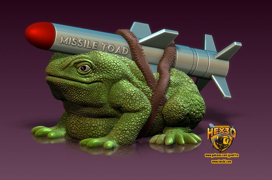 Missile Toad Christmas Ornament 60mm Tall by 110mm Long Fantasy