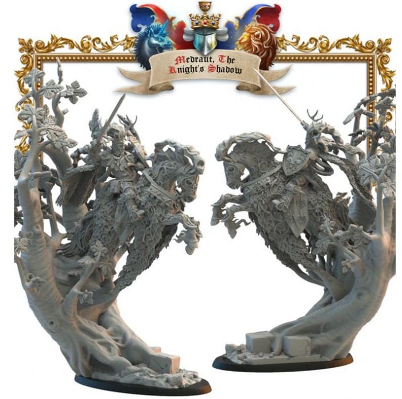 Medraut The Knight Shadow\\ 25x50mm base Fantasy Miniature \\ D/&D \\ Warhammer