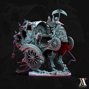 Marta The Carriage\ 100mm Fantasy Miniature \ D&D \ Warlock \ Archvillain Games \ Halloween Cart