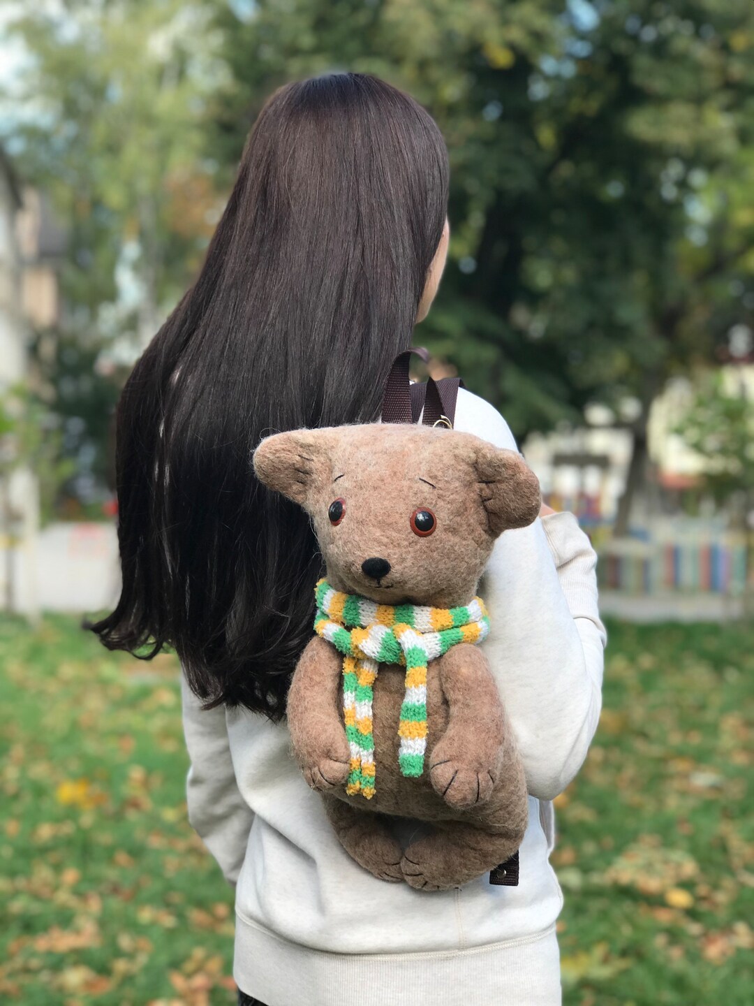 Felt Backpack Duffle Backpack Eco Bag Tote Bag Felted Animals Etsy