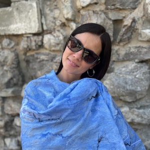 felted scarf  silk scarf nuno felted scarf felted shawl nuno felt scarf nuno felted scarf felted shawl woolen shawl Scarf
