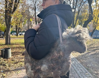 Gefilzte Wolle Schaf Tasche, handgemachte Tier Geldbörse