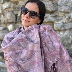 felted scarf  silk scarf nuno felted scarf felted shawl nuno felt scarf nuno felted scarf felted shawl woolen shawl Scarf