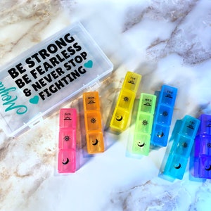 Personalized Weekly Pill Organizer/Travel Pill Box