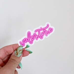 Valentine Valentine&#39;s Day Hot Pink Sticker - Vinyl Sticker Decal