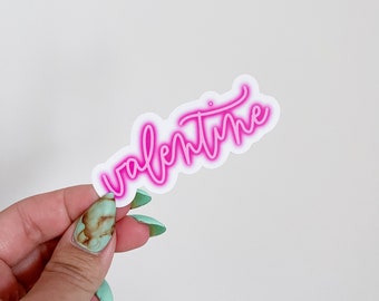 Valentine Valentine's Day Hot Pink Sticker - Vinyl Sticker Decal