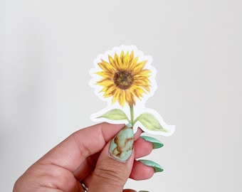 Watercolor Sunflower Sticker - Vinyl Sticker Decal