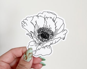 Anemone Floral Sticker - Vinyl Sticker Decal