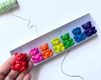 Teddy Bear Crayon Box | Gifts for Kids | Rainbow Bear Crayons | Teddy Bears | Crayon Party Favors | Black Owned Shop