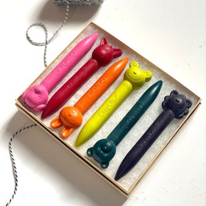 Chunky Animal Stick Crayon Box | Christmas Gift | Stocking Stuffers for Kids | Crayon Shapes | Black Owned Shop | Lion Crayon | Bunny Crayon