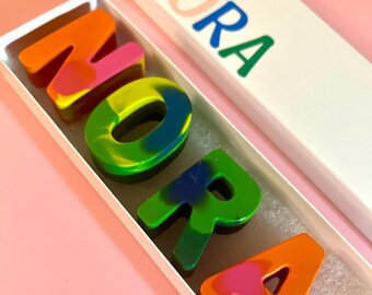Multicolored Personalized Name Crayons: Kids Gift