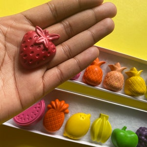 Fruit Crayon Boxes | Pineapple Crayons | Assorted Fruit Crayons | Food Crayons | Valentines Day Gift | Strawberry Crayons