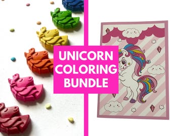 Unicorn Crayon Box + Coloring Book | Easter Basket Stuffer | Kids Coloring | Kids Easter Gift | Kid Birthday | Black Owned Shop Art