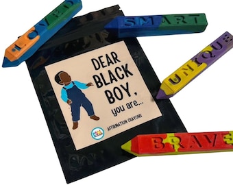 Affirmation Crayons: "Dear Black Boy, You Are..." - Empowering Kids Art