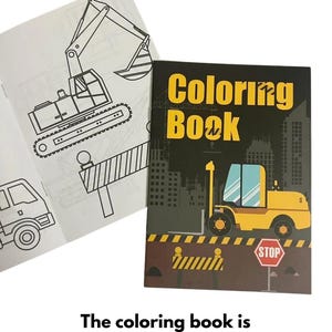 Construction Truck Crayon Set & Mini Coloring Book: Kids Birthday Gift image 2