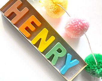 ORIGINAL Custom Name Crayons | Personalized Crayons | Kids Birthday Gift | Crayon Name Set l Kids Easter Gift | Kids Easter Basket Stuffer